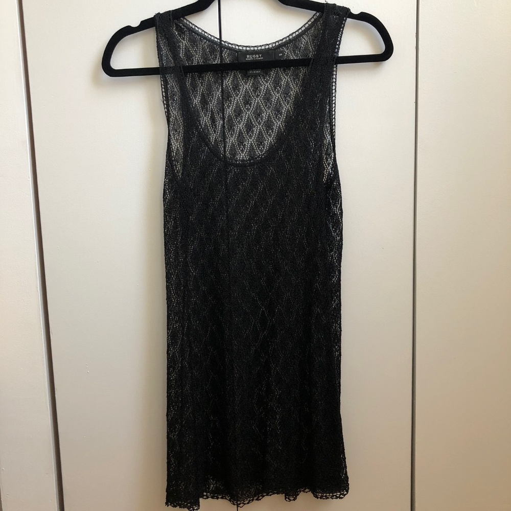 Ralph Lauren Rugby Size S Black Sheer Lace Tank